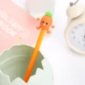 Stylo gel mignon en forme de carotte avec corps orange vif et figurine 3D décorative - 0.5mm / Carotte Orange