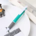 Türkisfarbener einziehbarer Kugelschreiber mit grauem strukturiertem Antirutschgriff - Dunkelgrün / 0,5 mm Patronen-Spitze