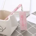 Joli stylo gel rose pour étudiants avec pendentif créatif en acrylique motif pêche. - Deux Pêches / 0.5mm