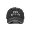 Berretto da baseball in denim lavato nero con ricamo bianco Big Brother - Taglia unica / Stile Brother (5-12 Anni) / Nero