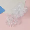 Clear acrylic test paper binder clips set with storage container, cute transparent stationery. - Transparent 31mm, 24 Pcs/Box / Clear