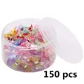 150pcs multi-colored plastic sewing clips quilting clips in a clear storage jar container - 150 Pieces/Box / Multicolor