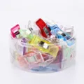 Small plastic sewing clips set of 25pcs in transparent box for quilting crafts - 25 Pcs/Box / Multicolor