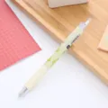 Penna gel a scatto con simpatico motivo a frutta e punta fine da 0.5mm per ufficio - Stile Pera (Giallo Chiaro) / 0.5mm