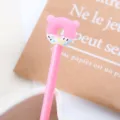 Cute pink gel pen featuring a bear-shaped donut topper with colorful sprinkles for students - Pink Bear / 0.5mm