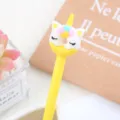 Adorable yellow unicorn gel pen decorative stationery for student school supplies and gifts - Yellow
