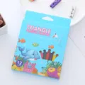 Set of 12 colors washable triangle plastic crayons for kids in a blue dolphin themed box - Mixed Marine Life Series / 12 Colors/Pack