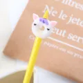 Yellow barrel gel pen featuring a cute cartoon unicorn donut topper for school and office - Yellow Unicorn / 0.5mm