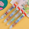Christmas 10-in-1 multi-color ballpoint pen with cute cartoon festive toppers - Christmas Boot 10-Color Pen / 0.7mm