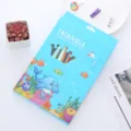 Set of 36 colors washable triangle plastic crayons in blue box for student coloring - Mixed Marine Life Series / 36-Piece Color Set