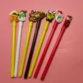 Set of creative Christmas themed gel pens with cute silicone toppers for student gifts - Patch Christmas Gel Pen / 0.7mm