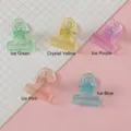 Colorful translucent binder clips, transparent plastic cute memo clamps for office school use. - 22mm / Sand Blue