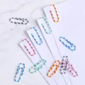 Colorful coated paper clips with fun patterns, perfect for office stationery, planners, and cute bookmarks. - 28mm Zebra Color