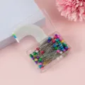 Colorful plastic box packaged pearl head pins sewing dressmaker pins for crafting and DIY projects - Colored 100 Pcs/Box