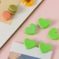 Cute mini heart-shaped plastic clips for snack bags, documents, photos, and study notes. - Green