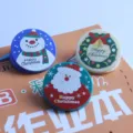 Christmas acrylic clips circular document paper binders cute stationery set for office school. - Christmas 3-Piece Set