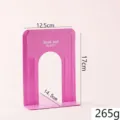 Pink metal bookend for shelves, durable iron book support and organizer for students and office desk. - No.9273 / Pink