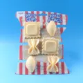 Set van plastic voedselafdichtingsclips in de vorm van pasta voor snackopslag. - Pasta papieren kaarten sets
