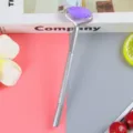 Creative silver gel pen with a purple massage roller top for daily stress relief - 0.5mm / Silver