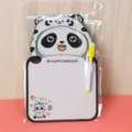 Cartoon panda-themed erasable drawing board for kids with a yellow whiteboard marker - Panda Style