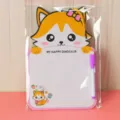 Cute fox cartoon dry erase whiteboard for kids, includes purple erasable marker pen - Little Fox Style