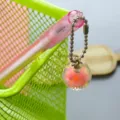 Creative pink gel pen with faceted crystal ball pendant for school and office writing - 0.5mm / Pink