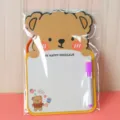 Cartoon bear dry erase board for kids with purple whiteboard marker pen - Bear Style