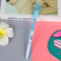 Cute light blue butterfly gel pen with sparkling quicksand effect and blue sequins - 0.5mm / Blue