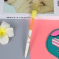 Creative butterfly top gel pen featuring vibrant orange sequins and quicksand effect design - 0.5mm / Yellow