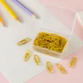 Gelbe kunststoffbeschichtete Büroklammern Box Macaron Stil Schreibwaren Lesezeichen Variante - 28mm 50 Stück/Packung / Gelb