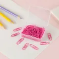 Rosa beschichtete Büroklammern in transparenter Box, süßes Briefpapier für Büro und Planer. - 28mm 50 Stück/Packung / Rosa