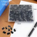 Black metal binder clips set 19mm with clear plastic storage box 120pcs office stationery - 19mm Black Clips, 120 Count per Square Box / Black