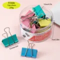 Colorful metal binder clips 51mm large paper clamps office school stationery supplies box - 51mm Colored Binder Clips, 12 Pcs/Barrel