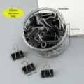 Pinzas sujetapapeles de metal negro 32mm 24 piezas por caja papelería de oficina organizador - Negro 32 mm 24 uds/bote