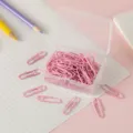 Macaron rosa Büroklammern Set in transparenter Box, süße Schreibwaren für Büro und Schule. - 28mm 50 Stück/Packung / Kirschblütenrosa