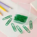 Grüne Kunststoffbox Beschichtete Büroklammern Set in Box Niedliche Briefklammern - 50mm 20 Stück/Packung / Grün