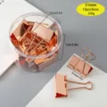 Clips de carpeta de metal oro rosa 51 mm grandes pinzas de papel pesadas con caja de almacenamiento - Oro rosa 51 mm 12 uds/bote
