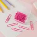 Rosa kunststoffbeschichtete Büroklammern in Box, süße Schreibwaren für Büro und Schule. - 50mm 20 Stück/Packung / Rosa