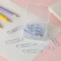 Transparente Plastikaufbewahrungsbox mit weiße beschichtete Büroklammern für Büro und Schule. - 50mm 20 Stück/Packung / Weiß
