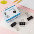 Clips de carpeta de metal 41mm pinzas de papel negras oficina escuela papeleria 12p - 41 mm negro, 24 uds./caja