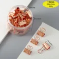 Rose gold metal binder clips 19mm paper clamps for office school stationery organization 40pcs - 19mm (40 Pcs/Barrel) / Rose Gold