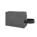 Dark grey oxford cloth toiletry bag with black handle and zipper, ideal for travel and storage. - Dark Gray