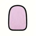 Pink beach sand removal mitt detail view, soft fabric texture with black bound edge. - 15*21cm / Pink