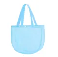 Blue mesh beach bag for kids toys storage, breathable mesh tote bag with double handles. - Solid Small Handbag Blue 32*23*8cm