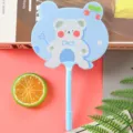 Stylo bille bleu clair mignon avec éventail d'ours en peluche pour cadeaux d'enfant - Petit Ours Bleu / Pointe ogive 0,5 mm