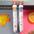 Stylo à bille 10 couleurs ours de dessin animé mignon pour l'écriture des étudiants. - Ours Arc-en-ciel / Plume 0.7mm