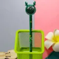 Lindo bolígrafo de gel verde de reno de Navidad con lentejuelas de corazón y motivos - 0.5mm / Verde