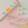 Colorful transparent binder clips set, cute stationery paper clips for notes and memos. - 22mm / Multicolor
