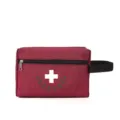 Vue détaillée du sac de rangement médical d'urgence rouge portable avec fermeture éclair. - Style G