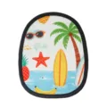 Gant de plage anti-sable a motif tropical, mitaine ovale de nettoyage pour les vacances. - 14,5x18 cm / Étoile de Mer Rouge